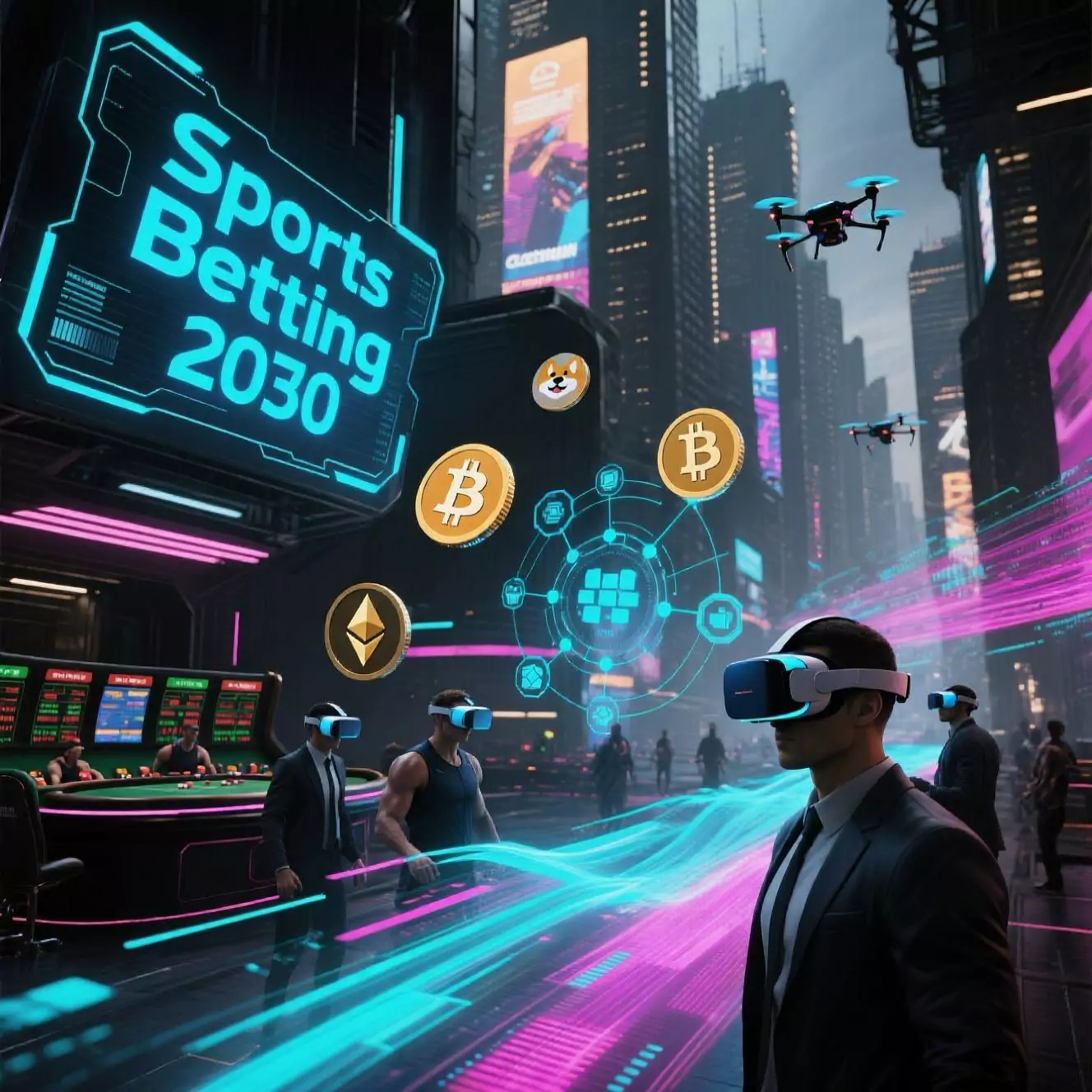 Futuristische Vision von KI-gesteuerten Sportwetten